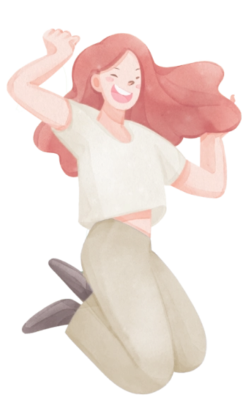 Illustration d'une fille qui saute de joie